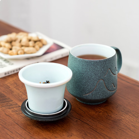 Porcelain Tea Mug with Infuser and Lid – Prime Tea