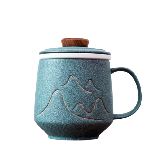  AmorArc Porcelain Tea Mug with Infuser and Lids, 18 Oz